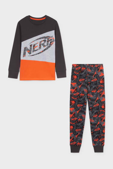Kinder - NERF - Pyjama - 2 teilig - orange / grau