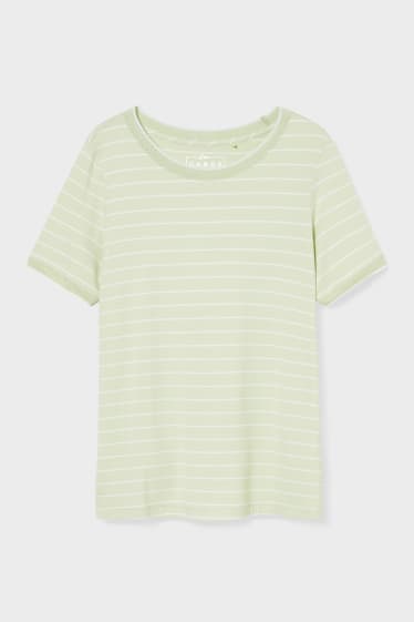 Damen - T-Shirt - gestreift - hellgrün