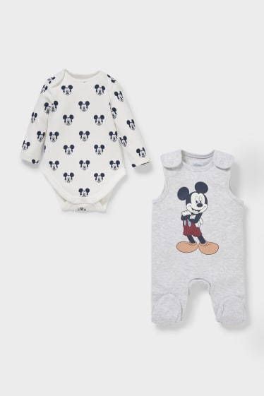 Babies - Mickey Mouse - romper set  - 2 piece - white / gray