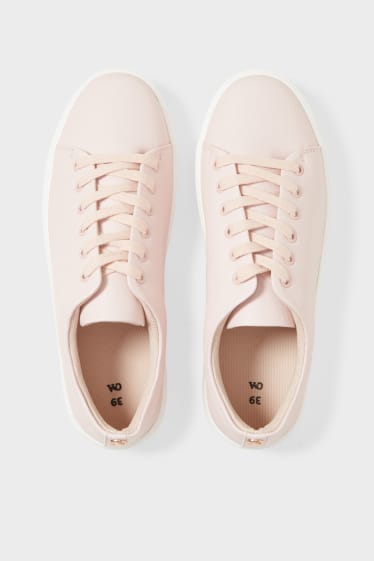 Damen - Sneaker - Lederimitat - rosa