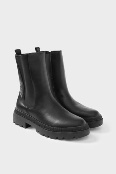 Damen - Boots - Lederimitat - schwarz