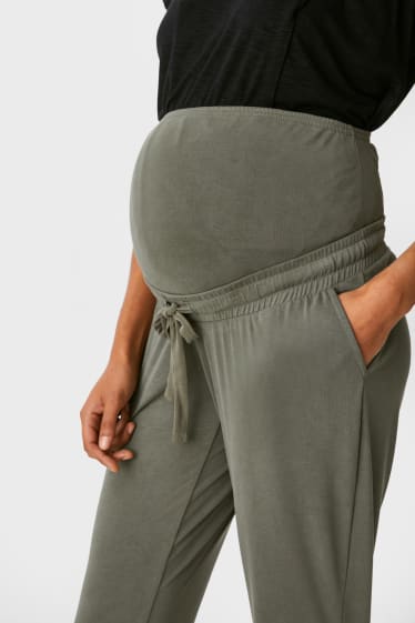 Dámské - Těhotenské kalhoty - straight fit - zelená