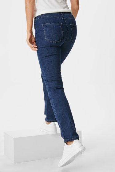 Femei - Pantaloni - straight fit - denim-albastru închis