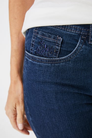 Damen - Hose - Straight Fit - jeans-dunkelblau