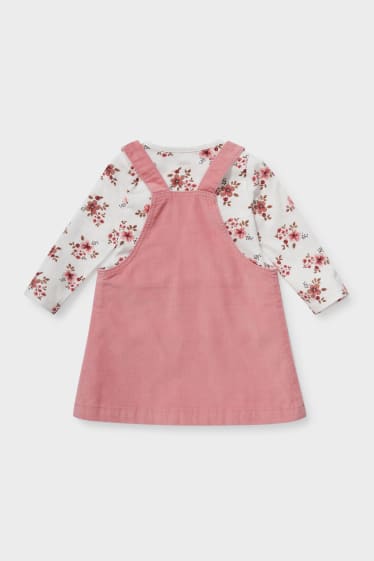 Baby's - Baby-outfit - 2-delig - wit / fuchsiarood