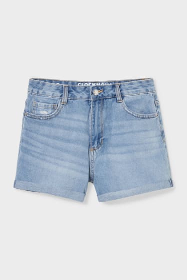 Teens & young adults - CLOCKHOUSE - denim shorts - high waist - denim-light blue