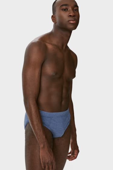 Uomo - Confezione multipla da 10 - slip - grigio chiaro / blu scuro