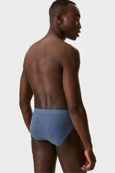 Heren - Set van 10 - slip - lichtgrijs / donkerblauw