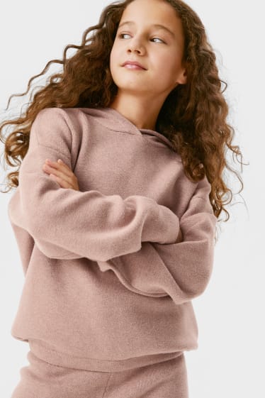 Bambini - Pullover con cappuccio - rosa