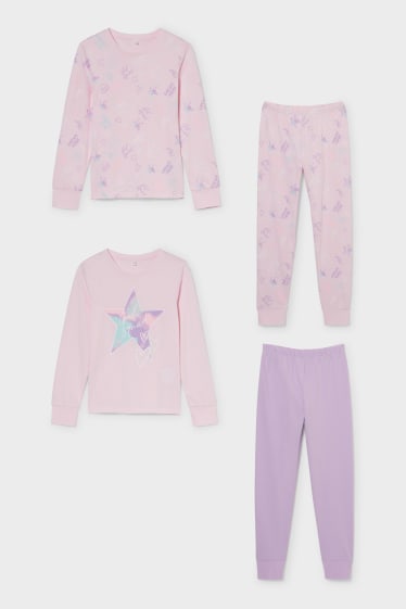 Kinderen - Set van 2 - pyjama - 4-delig - roze
