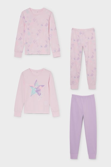 Kinder - Multipack 2er - Pyjama - 4 teilig - rosa