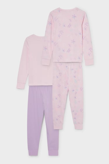 Kinderen - Set van 2 - pyjama - 4-delig - roze