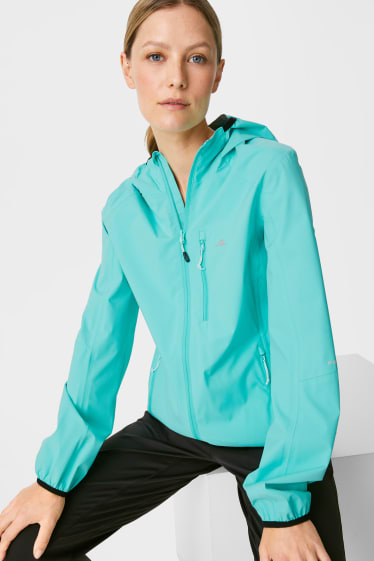 Women - Outdoor jacket with hood - foldable - mint green