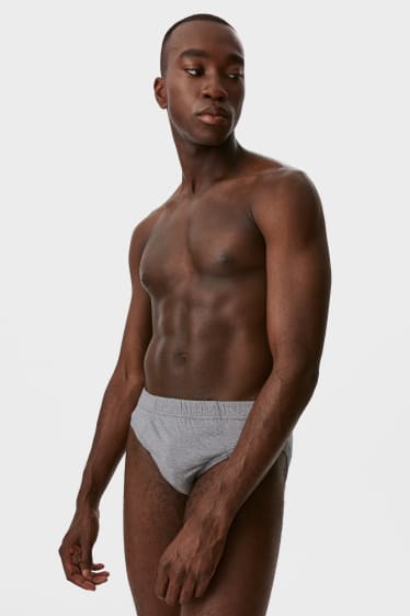 Uomo - Confezione da 10 - slip - grigio melange