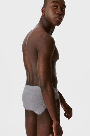 Uomo - Confezione da 10 - slip - grigio melange