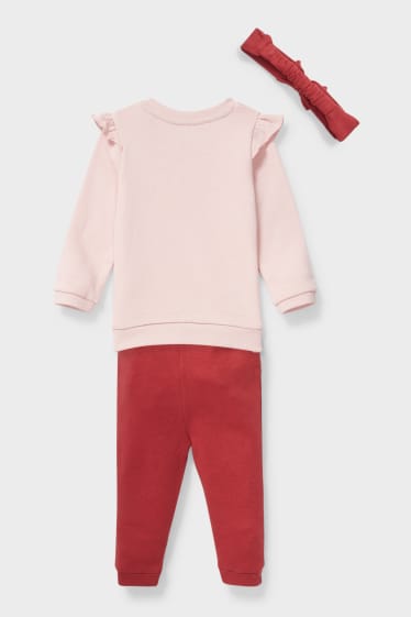 Babys - Baby-Outfit - 3 teilig - rosa / rot