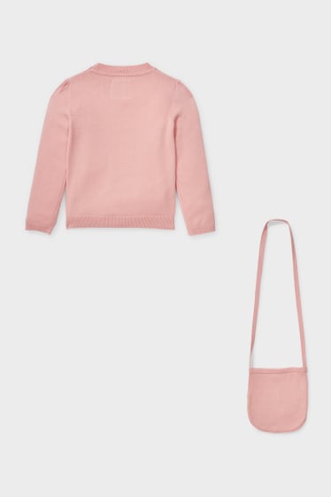 Copii - Unicorn - set - pulover și geantă de umăr - 2 piese - roz
