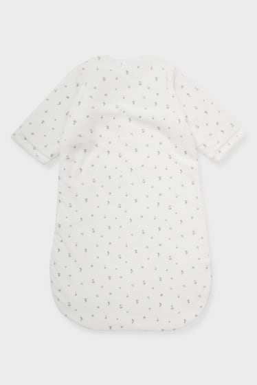 Babies - Bambi - baby sleeping bag - floral - white