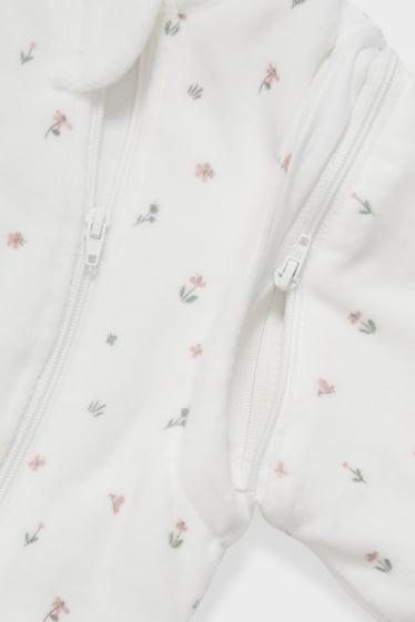 Babies - Bambi - baby sleeping bag - floral - white
