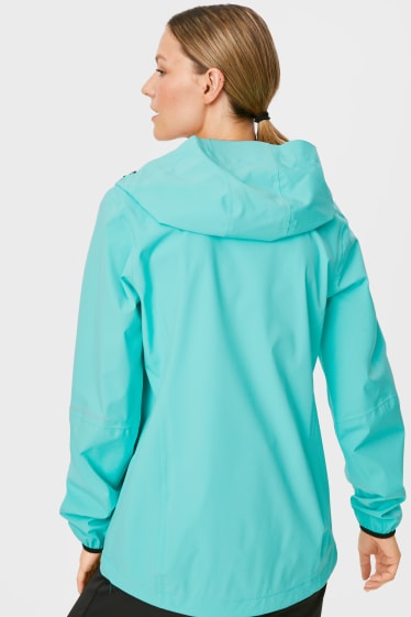 Women - Outdoor jacket with hood - foldable - mint green