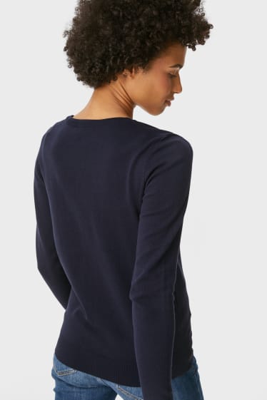 Femmes - Gilet basique en maille - bleu foncé