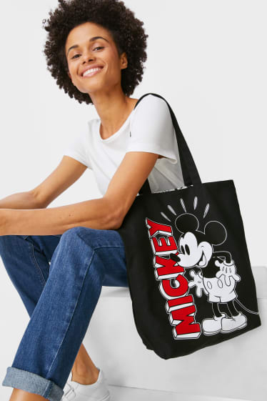 Women - CLOCKHOUSE - reversible shopper - Mickey Mouse - black
