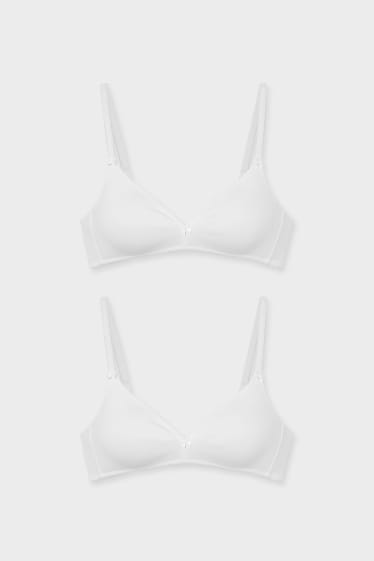 Donna - Confezione da 2 - reggiseno senza ferretti - bianco