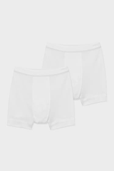 Hommes - Lot de 2 - boxers - doubles côtes - blanc