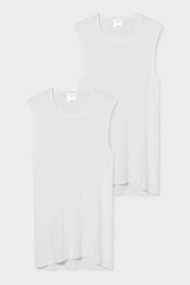 Heren - Set van 2 - onderhemd - fijnrib - wit