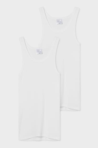Heren - Set van 2 - onderhemd - dubbelrib - wit