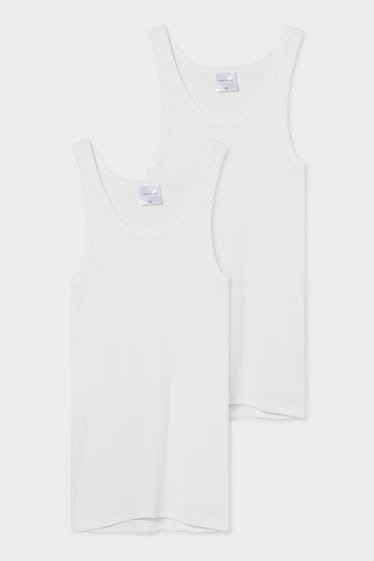 Men - Multipack of 2 - vest - double rib - white