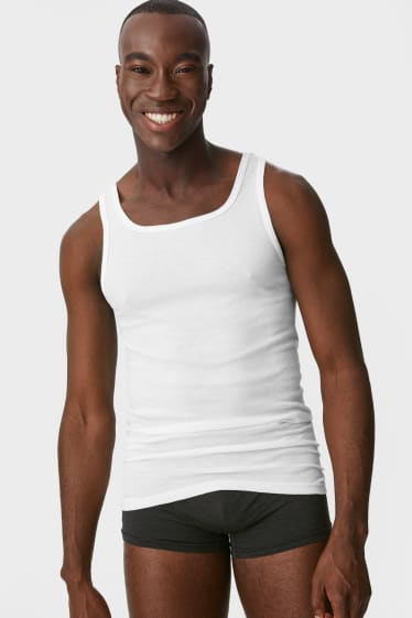 Heren - Set van 2 - sport-onderhemd - wit