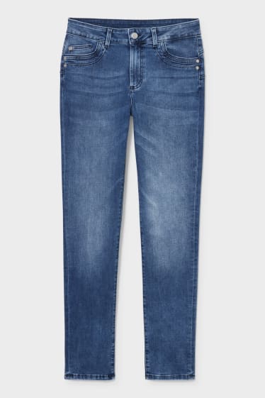 Women - Slim jeans - mid waist - blue denim