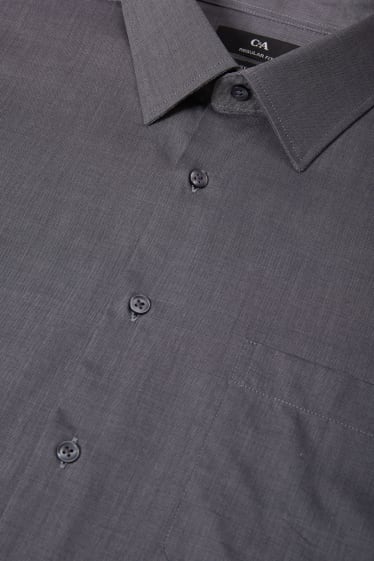 Heren - Business-overhemd - regular fit - Kent - gemakkelijk te strijken - donkergrijs