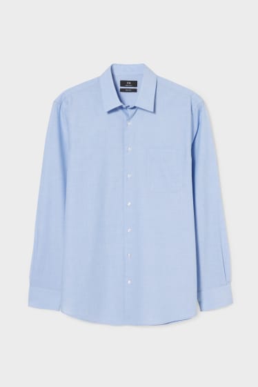 Men - Business shirt - regular fit - Kent collar - easy-iron - light blue-melange