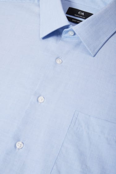 Home - Camisa d’oficina - regular fit - coll kent - planxat fàcil - blau clar jaspiat