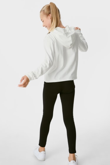 Dzieci - Zestaw - bluza z kapturem i legginsy - 2 części - biały