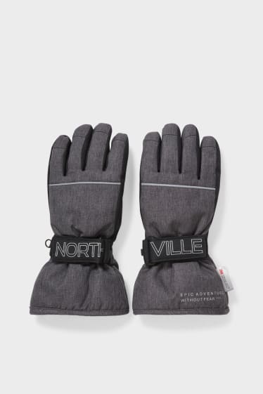 Kinderen - Ski-handschoenen - grijs / zwart