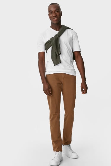 Hommes - Chino - slim fit - Flex - LYCRA® - couleur espresso