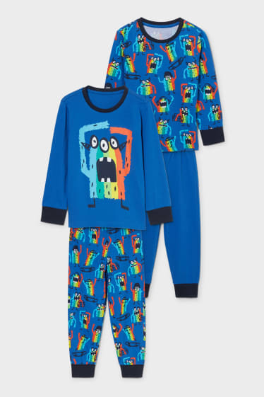 Kinderen - Set van 2 - pyjama - donkerblauw