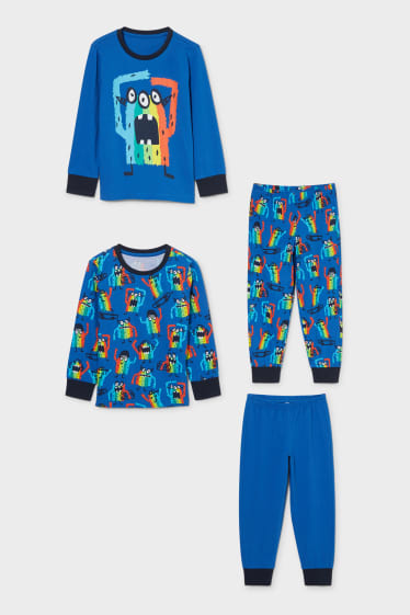 Kinderen - Set van 2 - pyjama - donkerblauw