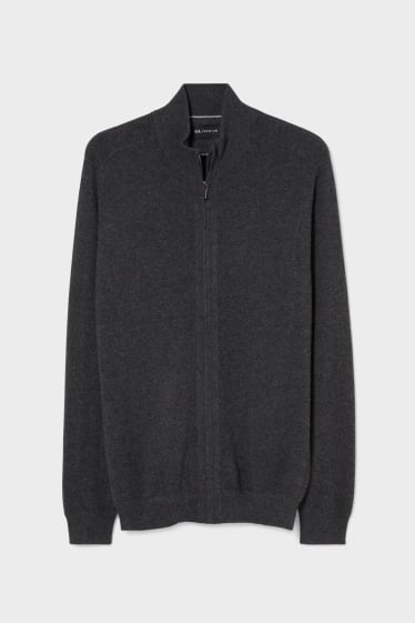 Men - Cashmere cardigan - dark gray