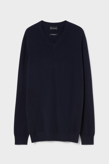 Men - Cashmere jumper - dark blue