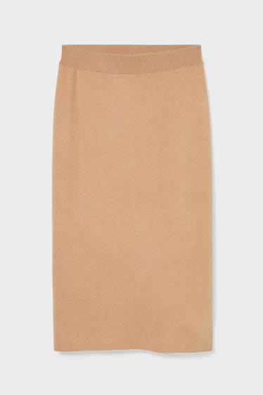 Women - Cashmere skirt - beige-melange