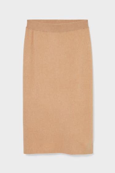 Dames - Rok van kasjmier - beige-mix