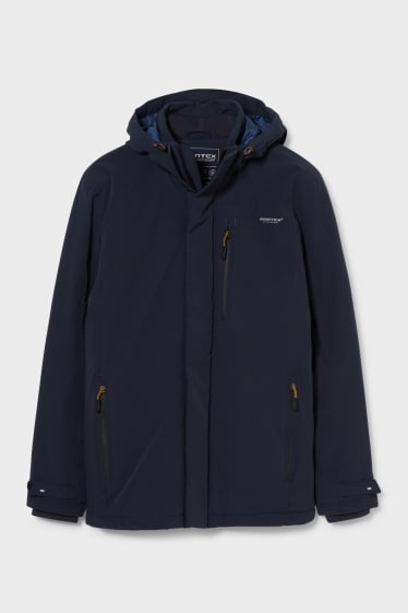 Men - Rain jacket with hood - dark blue