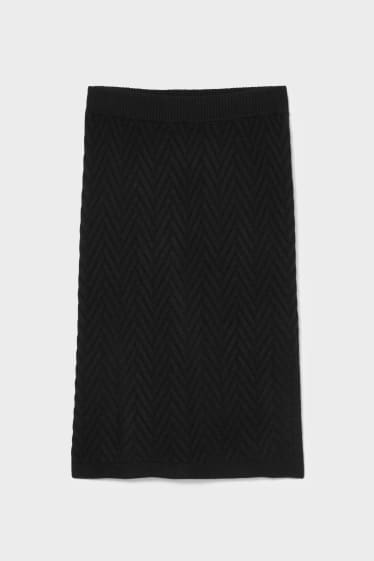 Mujer - Falda de cachemira - negro