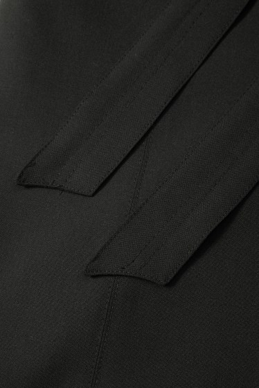 Women - Paper bag trousers - straight fit - black