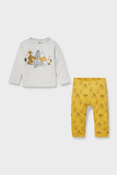 Niemowlęta - Kubuś Puchatek - piżama niemowlęca - 2 części - biały / żółty