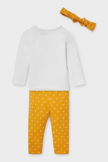 Bébés - Snoopy - ensemble pour bébé - 3 pièces - jaune
